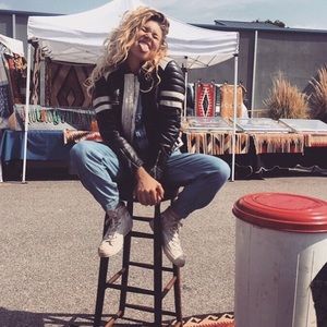 Vintage leather moto jacket